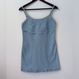 Vintage Lone Star Denim Mini Dress Spaghetti Straps Size M